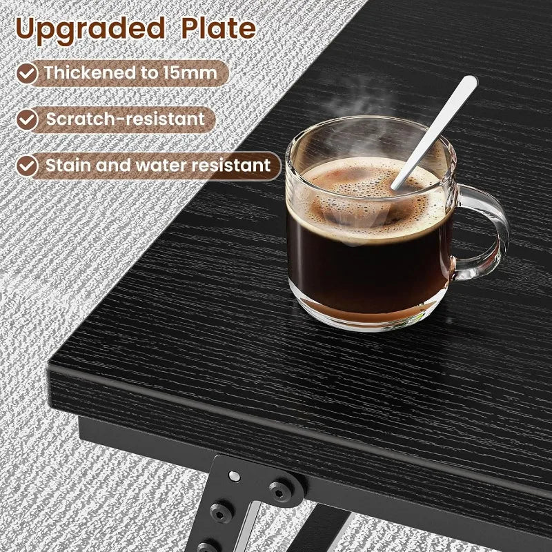 Folding Coffee Table, Leg Latches Portable Sturdy Floor Table Desk for Sitting on The Floor, No Assembly Low Coffee